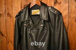 Schott Perfecto Nyc One Star Black Vintage Riders Motorcycle Leather Jacket L-44