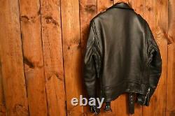 Schott Perfecto Nyc One Star Black Vintage Riders Motorcycle Leather Jacket L-44