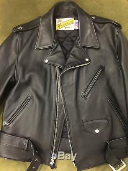 Schott Perfecto One Star Leather Biker Jacket Size 44