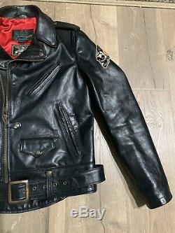 Schott Perfecto X Sailor Jerry Mens Black Leather Moto Jacket Sz M $1000 1 Of 50