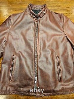 Schott Thick Leather Jacket USA Very Nice! Fast Free Shipping