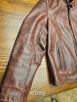 Schott Thick Leather Jacket USA Very Nice! Fast Free Shipping