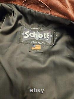 Schott Thick Leather Jacket USA Very Nice! Fast Free Shipping