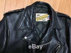 Schott Vintage Perfecto Black Leather Motorcycle Jacket Star 618 Size 34/XS