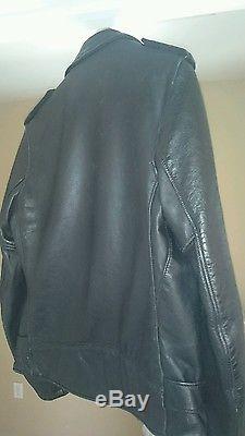 Schott Vintaged Fitted Cowhide Leather Motorcycle Jacket STYLE 626, Size M