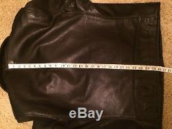 Schott X 3sixteen Perfecto Black Monochrome Naked Cowhide XL Leather Jacket