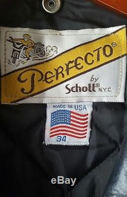 Schott leather jacket 118 34 perfecto biker motorcycle