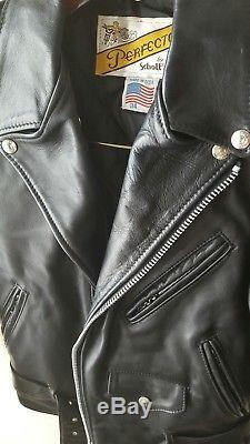 Schott leather jacket 118 34 perfecto biker motorcycle