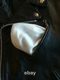Schott perfecto black leather motorcycle jacket Size 44 Long, Made in USA