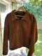 Schott perfecto roughout leather trucker jacket (large) full grain suede