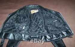 Schott vintage womens leather biker jacket small black
