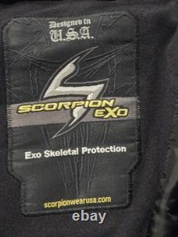 Scorpion EXO Genuine Leather Motorcycle Jacket Black Men's Size XL Armor
