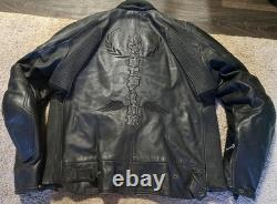 Scorpion EXO Genuine Leather Motorcycle Jacket Black Men's Size XL Armor