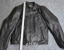 Scorpion EXO Mens Medium Black Leather Motorcycle Riding Jacket Armor
