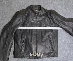 Scorpion EXO Mens Medium Black Leather Motorcycle Riding Jacket Armor