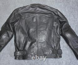 Scorpion EXO Mens Medium Black Leather Motorcycle Riding Jacket Armor