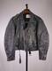 Sea Dream Leather Broken-In Black Asymmetrical Motorcycle Biker Jacket Short 42