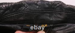 Sea Dream Leather Broken-In Black Asymmetrical Motorcycle Biker Jacket Short 42