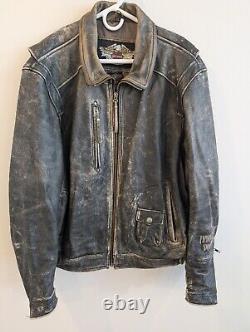 Seasoned Harley-Davidson XL Vintage Black Leather Freedom Jacket