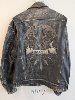 Seasoned Harley-Davidson XL Vintage Black Leather Freedom Jacket