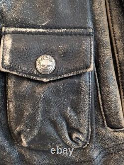 Seasoned Harley-Davidson XL Vintage Black Leather Freedom Jacket