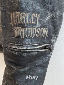 Seasoned Harley-Davidson XL Vintage Black Leather Freedom Jacket
