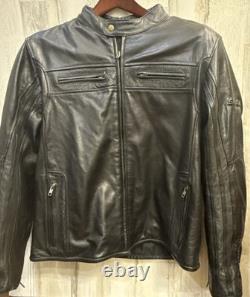 Sedici Black Leather Armored Biker Motorcycle Jacket Men's Size Uk 46 Exc