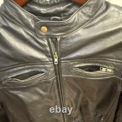Sedici Black Leather Armored Biker Motorcycle Jacket Men's Size Uk 46 Exc