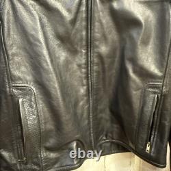 Sedici Black Leather Armored Biker Motorcycle Jacket Men's Size Uk 46 Exc