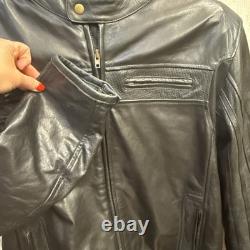 Sedici Black Leather Armored Biker Motorcycle Jacket Men's Size Uk 46 Exc