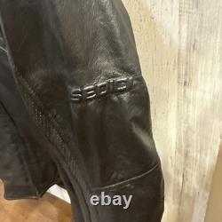 Sedici Black Leather Armored Biker Motorcycle Jacket Men's Size Uk 46 Exc