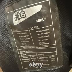 Sedici Black Leather Armored Biker Motorcycle Jacket Men's Size Uk 46 Exc