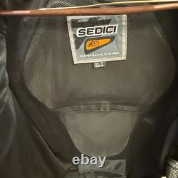 Sedici Black Leather Armored Biker Motorcycle Jacket Men's Size Uk 46 Exc