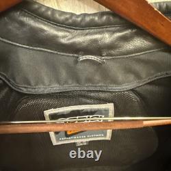 Sedici Black Leather Armored Biker Motorcycle Jacket Men's Size Uk 46 Exc