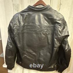 Sedici Black Leather Armored Biker Motorcycle Jacket Men's Size Uk 46 Exc