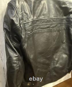 Sedici Black Leather Armored Biker Motorcycle Jacket Men's Size Uk 46 Exc