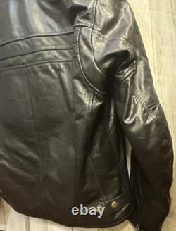 Sedici Black Leather Armored Biker Motorcycle Jacket Men's Size Uk 46 Exc