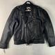 Shelter Leather Motorcycle Jacket Men's Size 44 Double Rider Black