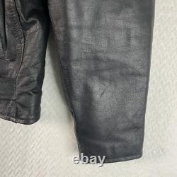 Shelter Leather Motorcycle Jacket Men's Size 44 Double Rider Black