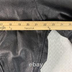 Shelter Leather Motorcycle Jacket Men's Size 44 Double Rider Black