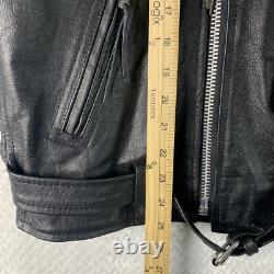 Shelter Leather Motorcycle Jacket Men's Size 44 Double Rider Black