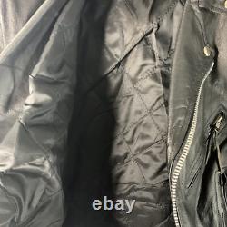 Shelter Leather Motorcycle Jacket Men's Size 44 Double Rider Black