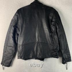 Shelter Leather Motorcycle Jacket Men's Size 44 Double Rider Black
