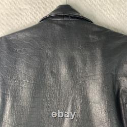 Shelter Leather Motorcycle Jacket Men's Size 44 Double Rider Black