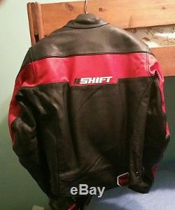 Shift FULL LEATHER Armored Men's Motorcycle Jacket Large (never used)