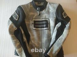 Shift Men's Genuine Leather Padded Motorcycle Riding Racing Jacket Camo Size M