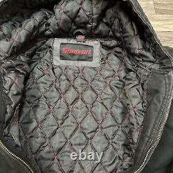 Snap On Tools Black Canvas Full Zip Hooded Quilt Lined Jacket Men's XL Black