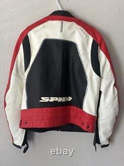 Spidi Seven Motorcycle Leather Jacket Sz XL