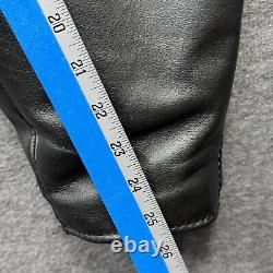 Steer Brand Jacket Mens Large Black Leather Motorcycle Lined Zip Coat USA Biker