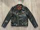 Straight To Hell Commando Vegan Leather Motorcycle Jacket Black, Size 44